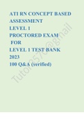 ATI RN CONCEPT BASED  ASSESSMENT  LEVEL 1  PROCTORED EXAM  FOR  LEVEL 1 TEST BANK  2023  100 Q&A (verified)