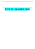 ECON 705 PRACTICE QUIZ| VERIFIED SOLUTION 