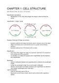 Summary Unit 1- Cell Structure