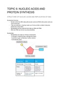 Summary Unit 6 - Nucleic acids and protein synthesis (9700) CIE