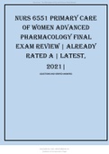 NURS 6551 PRIMARY CARE OF WOMEN ADVANCED PHARMACOLOGY FINAL EXAM REVIEW 2021