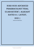 NURS 6630 Advanced Pharmacology Final Exam Review Already Rated A Latest, 2021