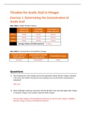 Titration for Acetic Acid in Vinegar