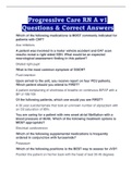 Progressive Care RN A v1 Questions complete solutions 2023