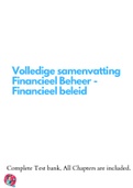 Volledige samenvatting Financieel Beheer - Financieel beleid