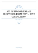  ATI PN FUNDAMENTALS PROCTORED EXAM 2019 – 2022 COMPILATION 100% Verified Q&A  