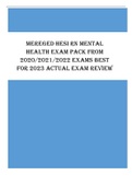 HESI RN Bundle Consists: MENTAL HEALTH, MED SURG, FUNDAMENTALS,EXIT EXAM COMPREHENSIVE V1, COMMUNITY HEALTH, ADULT HEALTH & PEDIATRICS) Latest Update 2023