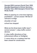 Georgia DDS Learners Permit Test, DDS Georgia Department of Driver Services - Practice Test, 2020 Georgia's Permit Test Study Guide 