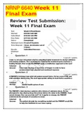 NRNP 6640 Week 11 Final Exam