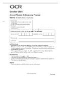 OCR Interchange A Level Physics B[ A Level] Physics B H557/02/TOP SCORE