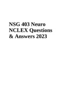 NSG 403 Neuro NCLEX Questions & Answers 2023