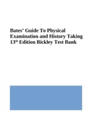 Bates’ Guide To Physical Examination and History Taking 13th Edition Bickley Test Bank