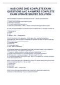 NAB CORE 2023 COMPLETE EXAM QUESTIONS AND ANSWERS COMPLETE EXAM UPDATE SOLVED SOLUTION