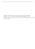 BIOS 255N Final Exam Study Guide AP III (Version 6), BIOS 255-Anatomy and Physiology III with Lab, Anatomy and Physiology III: Chamberlain College of Nursing