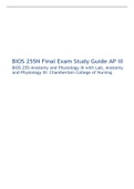 BIOS 255N Final Exam Study Guide AP III, BIOS 255-Anatomy and Physiology III with Lab, Anatomy and Physiology III: Chamberlain College of Nursing