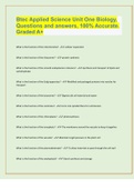 Btec Applied Science Unit One Biology,  Questions and answers, 100% Accurate.  Graded A+