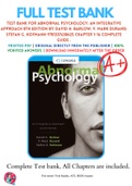 Test Bank For Abnormal Psychology: An Integrative Approach 8th Edition By David H. Barlow; V. Mark Durand; Stefan G. Hofmann 9781337638425 Chapter 1-16 Complete Guide .