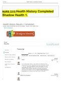 NURS 3315 Health History Completed Shadow Health 1.