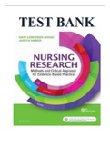 TEST BANK FOR NURSING RESEARCH METHODS AND CRITICAL APPRAISAL FOR EVIDENCE- BASED PRACTICE 9TH EDITION BY GERI LOBIONDO-WOOD, AND JUDITH HABER ISBN : 9780323431316