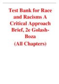 Race and Racisms A Critical Approach Brief 2nd Edition By Golash-Boza (Test Bank)