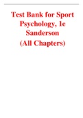 Sport Psychology 1st Edition By Sanderson (Test Bank)