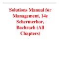 Management 14th Edition By Schermerhor, Bachrach (Solutions Manual)