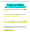 WGU D096 PRE-ASSESSMENT: ESSENTIAL PRACTICES FOR SUPPORTING DIVERSE LEARNERS