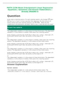 MATH 225N Week 8 Assignment Linear Regression Equations | Questions and Answer Elaborations | Already GRADED A