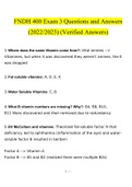 FNDH 400 Exam 3 Questions and Answers (2022/2023) (Verified Answers)