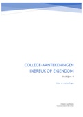 Inbreuk op eigendom samenvatting en college-aantekeningen (eindcijfer: 9)