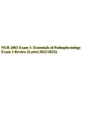 NUR 2063 Exam 1: Essentials of Pathophysiology Exam 1 Review (Latest 2022/2023).