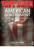 American Government: Constitutional Democracy Under Pressure 1st Edition by Cal Jillson. ISBN-13 978-0815375753.  (Complete Download). TEST BANK.