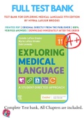 Test Bank For Exploring Medical Language 11th Edition by Myrna LaFleur Brooks 9780323711562 Chapter 1-16 Complete Guide.