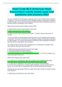 Heart Code BLS (American Heart Association) mostly tested exam trial questions and answers 2023