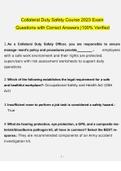 Collateral Duty Safety Course 2023 Exam  Questions with Correct Answers |100% Verified  