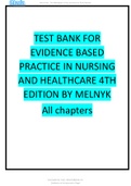 Evidence-Based Practice in Nursing and Healthcare 4th Edition Melnyk Test Bank