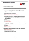 AA1 ACLS Exam Version A  (UPDATED BY EXPERT TUTOR!) 1.	You find an unresponsive patient who is not breathing. After activating the emergency response system, you determine that there is no pulse. What is your next action? A.	Open the airway with a head ti