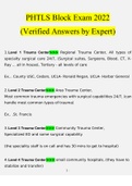 PHTLS Block Exam  questions verified with 100% correct answers