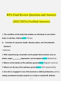 RPA Final Review questions verified with 100% correct answers