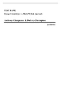 Test Bank - Dosage Calculations: A Multi-Method Approach, 2nd edition (Giangrasso, 2018) Chapter 1-12 | All Chapters