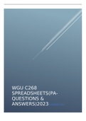 WGU C268 Spreadsheets(PA-Questions & Answers)2023