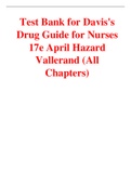 Davis's Drug Guide for Nurses 17th Edition By April Hazard Vallerand (Test Bank)