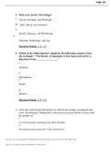 Grand Canyon University| CWV-101 Quiz 3| Questions and Answers | 100% VERIFIED Course CWV 101 Institution Grand Canyon University 1. Who were Israel's first kings? David, Solomon, and Hezekiah Saul, David, and Solomon David, Solomon, and Rehoboam Solom