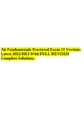 Ati Fundamentals Proctored Exam 11 Versions Latest 2022/2023 With FULL REVISED Complete Solutions.