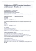 Phlebotomy ASCP Practice Questions and Answers (Graded A)