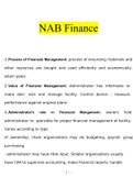 NAB Finance Questions and Answers Graded A+