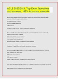 ACLS 2022/2023. Top Exam Questions and answers, 100% Accurate, rated A+