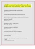 ACLS Concise Algorithm Review, Exam Questions and answers, 100% Accurate.