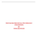 TEST BANK FOR SOCIAL PSYCHOLOGY 5TH EDITION BY TOM GILOVICH