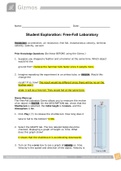 Gizmo Student Exploration: Free-Fall Laboratory, (A Grade), Questions and Answers, All Correct Study Guide, Download to Score A